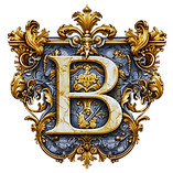 Blue Book Gentlemen Blue Gold Letter-B